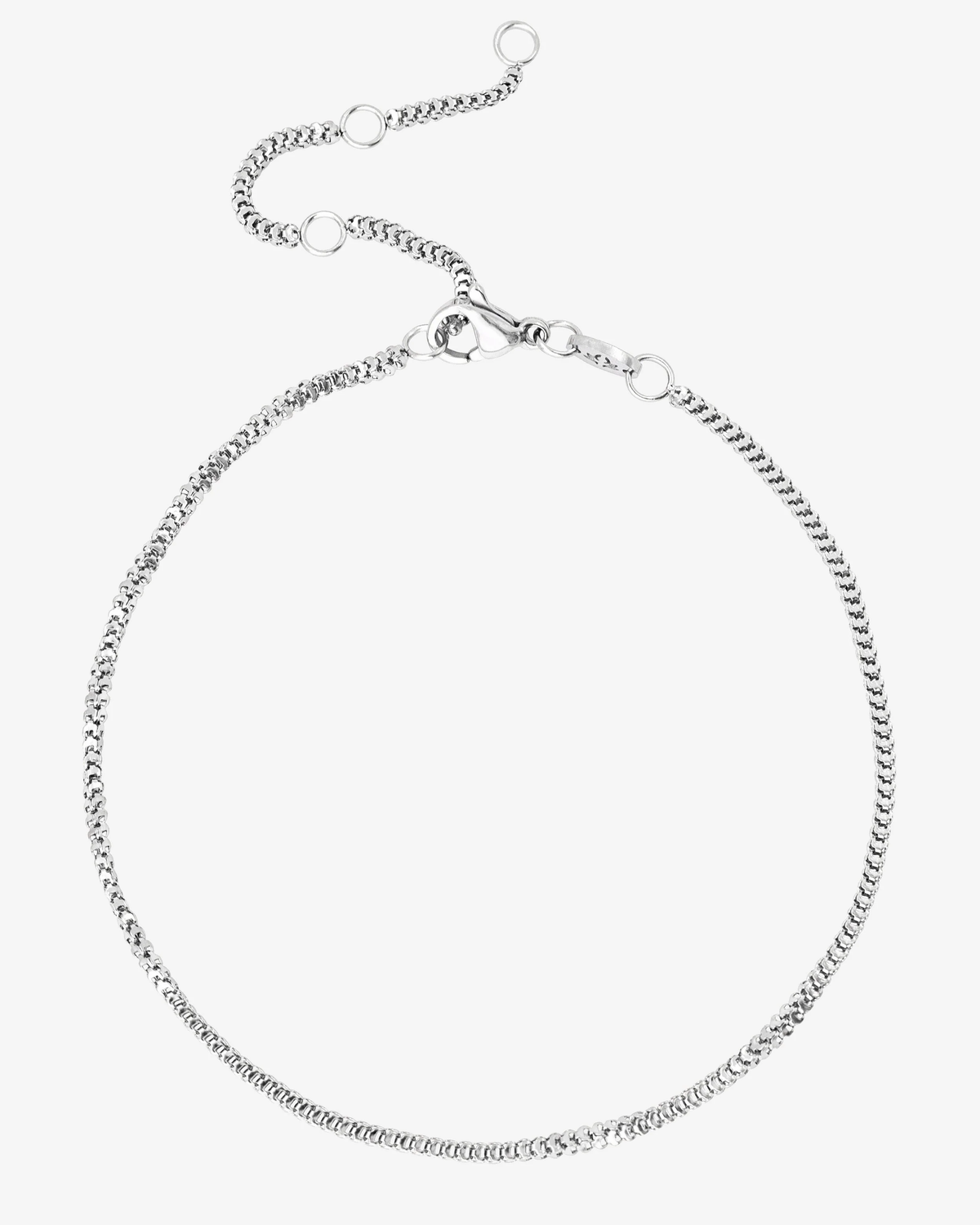 LUAMAYA Box Snake Anklet Silber Fusskette