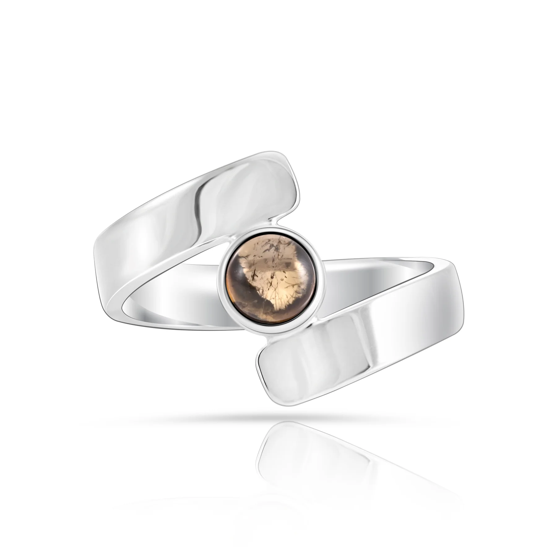 Ring aus Sterlingsilber mit rundem Turmalin Cabochon R-4591-50