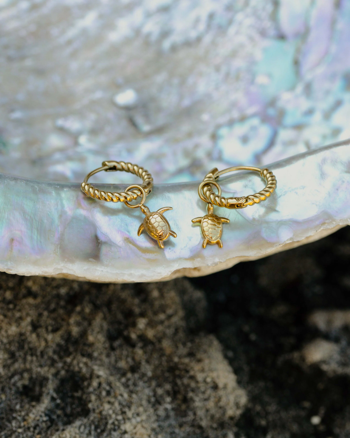 LUAMAYA Sea Turtle Twisted Hoop Set Small
