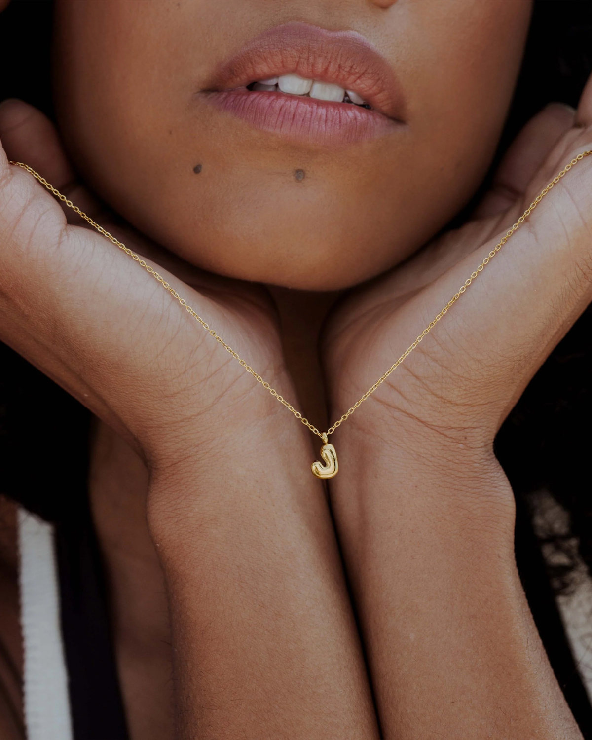 LUAMAYA Bubble Letter Necklace Gold ABC