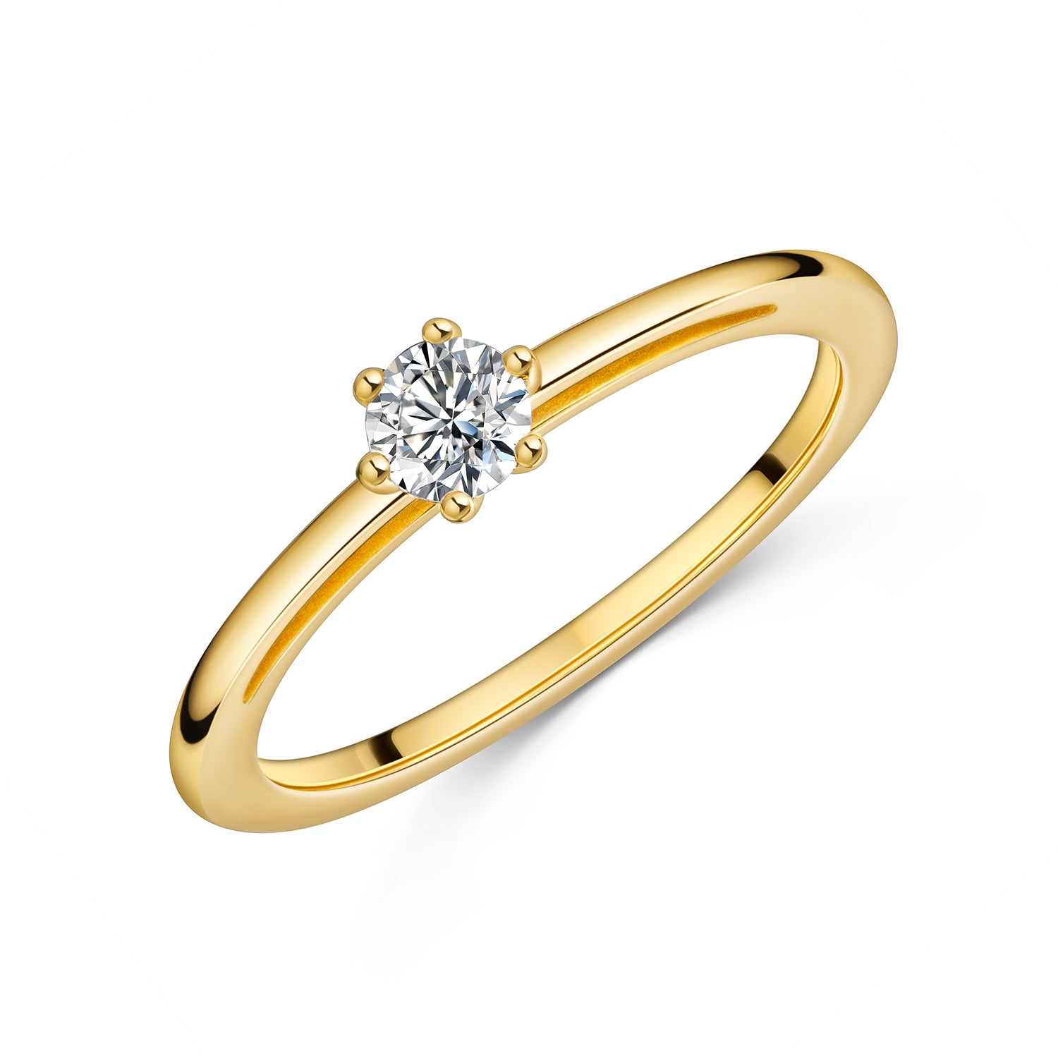 Lovebird Damenring mit Lab Grown Brillant 0,20 ct. Gelbgold 585 LB708