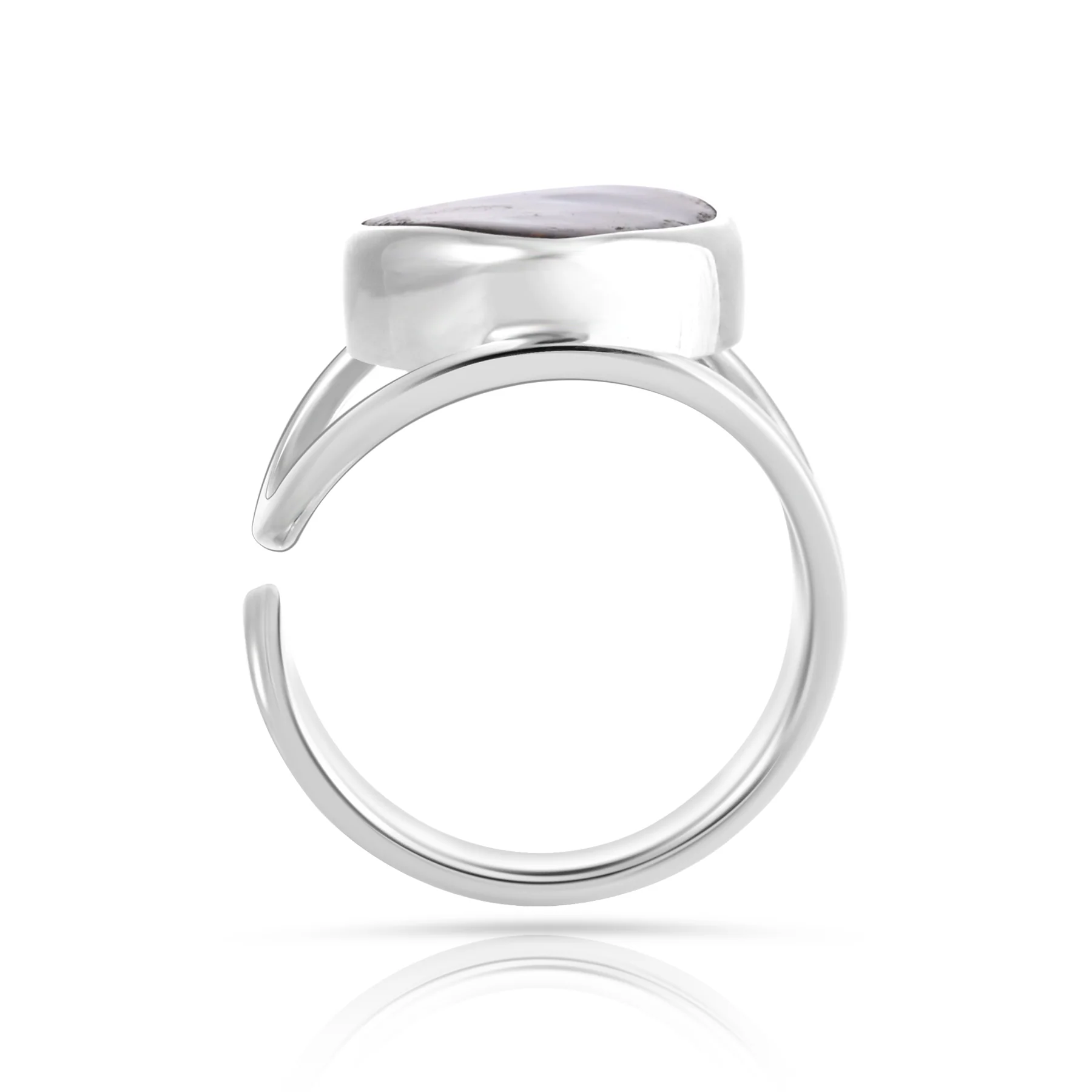 Sterlingsilber Ring mit wunderschönem Aquamarin Oval Cabochon Stein Top Qualität R-4584-50