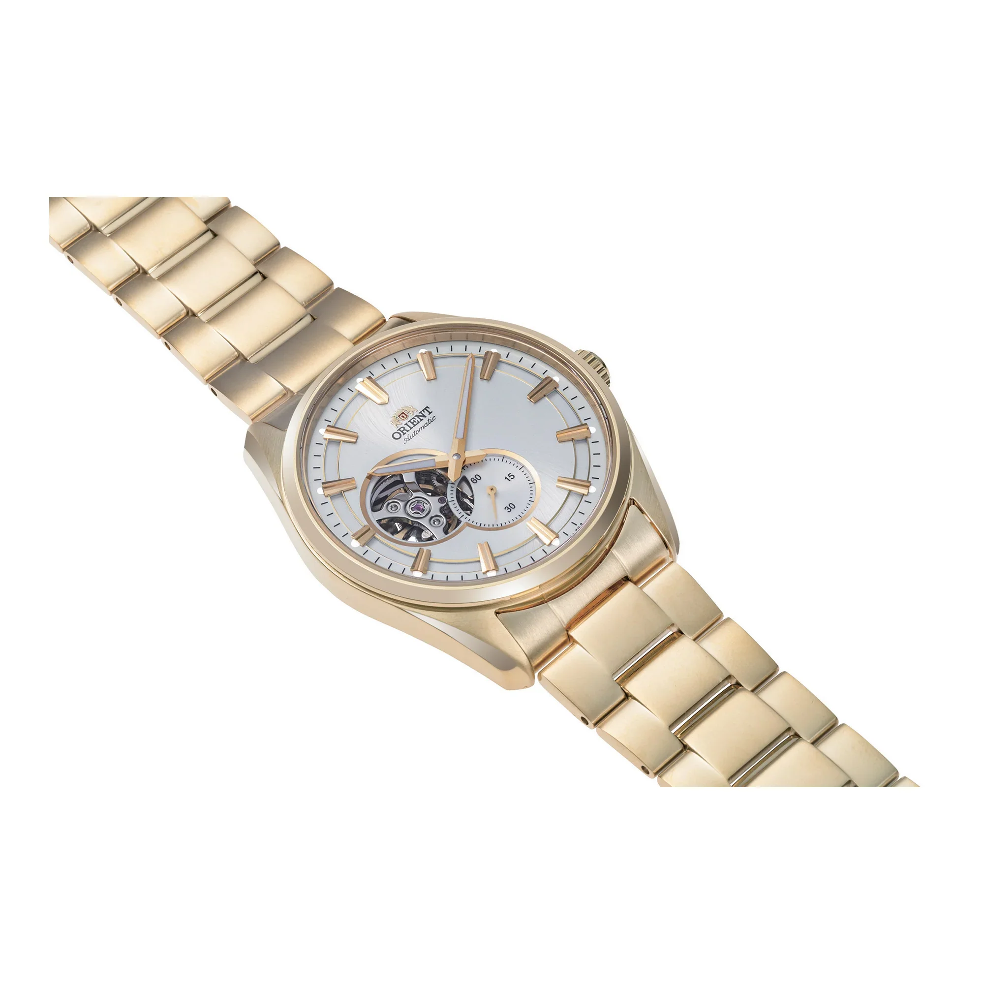 Orient Small Seconds Semi Skeleton Goldenes Stahlgehäuse RA-AR0007S