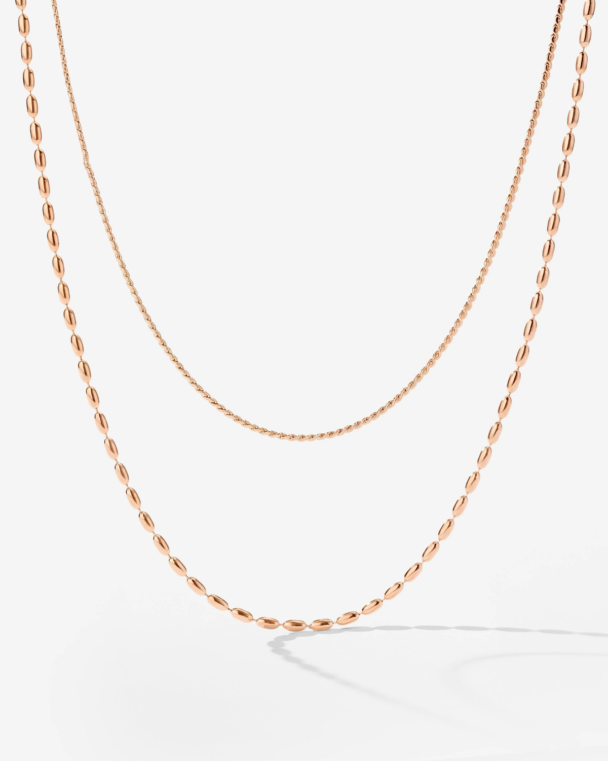 LUAMAYA Droplet Double Necklace Roségold