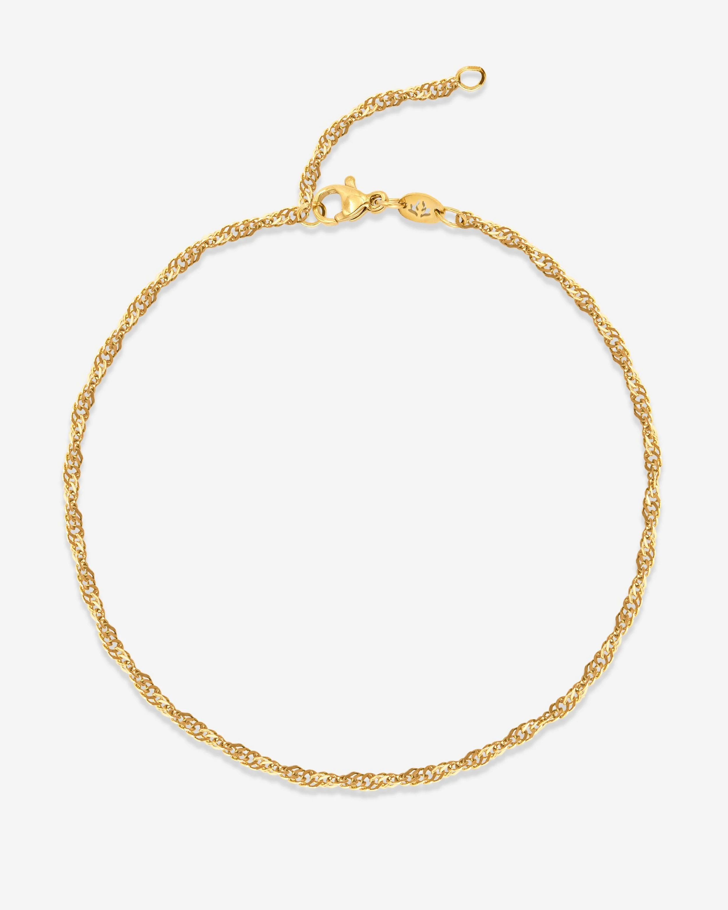 LUAMAYA Slim Singapore Anklet Gold Fusskette