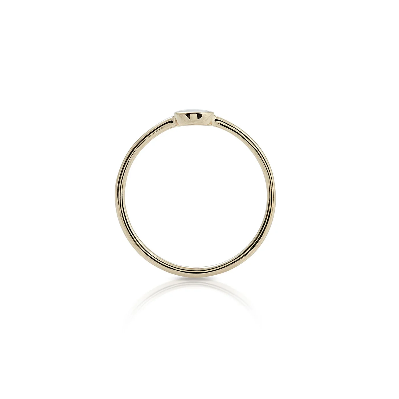 Kleiner Ring aus vergoldetem Sterlingsilber im Ethno-Stil, bei dem die glänzende und polierte Oberfläche mit Perlmutt RI-10102GP-50