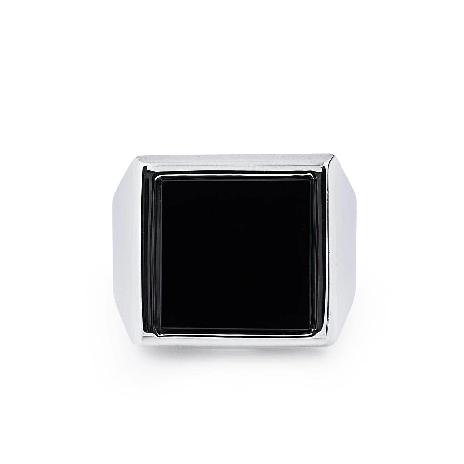 Sterlingsilber Siegelring mit Onyx 15mm R-4331-58