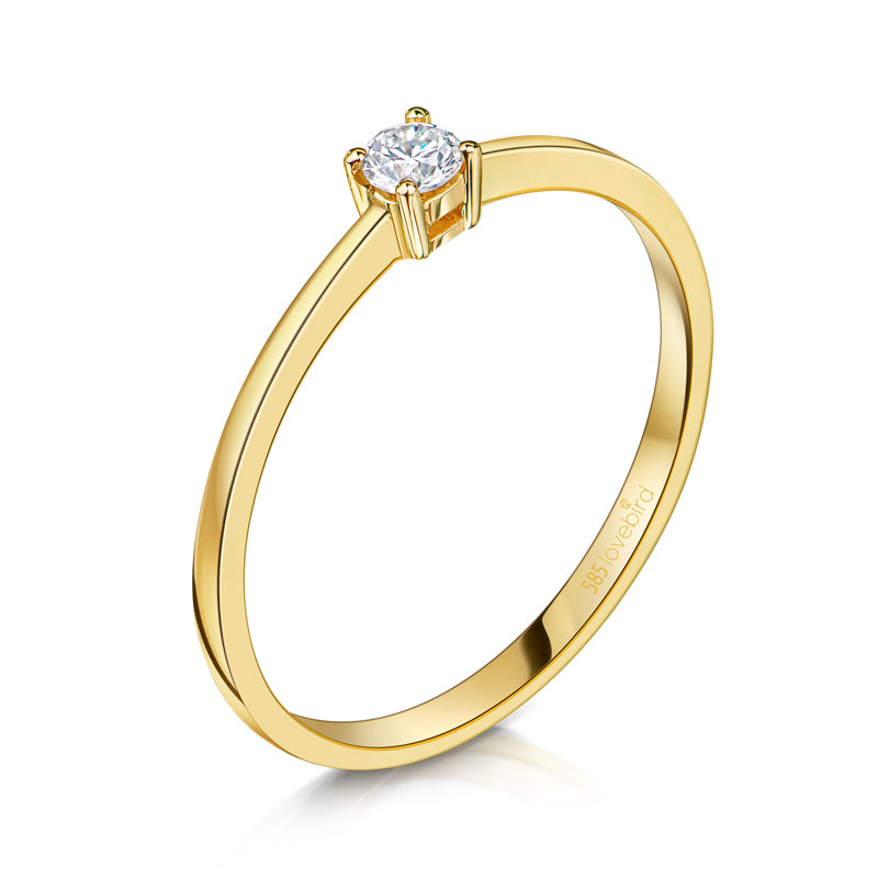 Lovebird Damenring mit Brillant 0,05 ct. Gelbgold 585 LB312