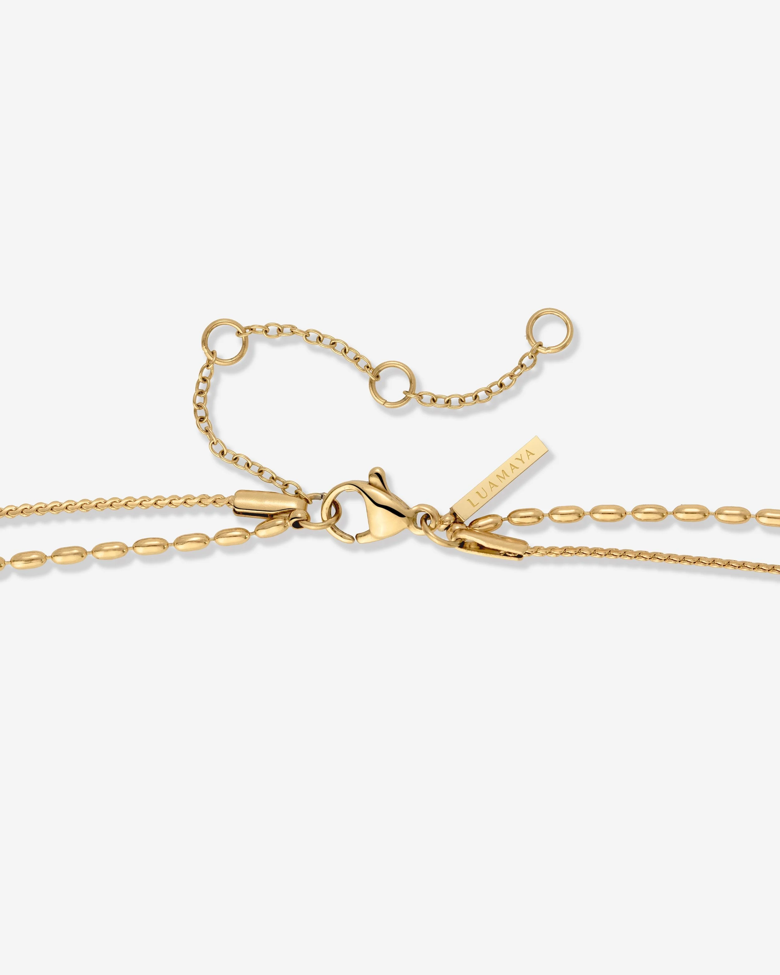 LUAMAYA Droplet Double Necklace Gold