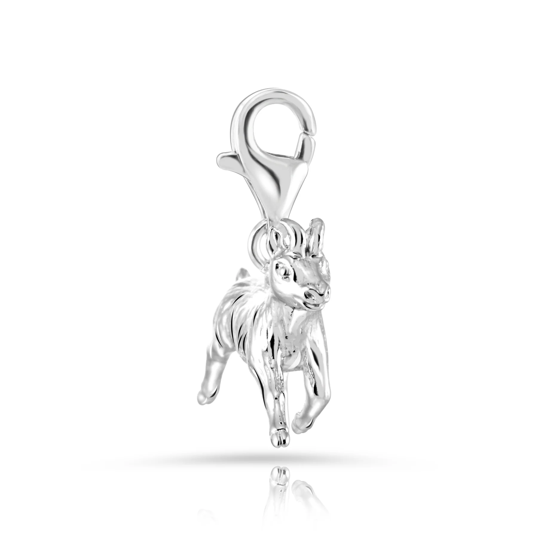 Charm Silber rhodiniert Swiss Edelweiss Gämse C-7030