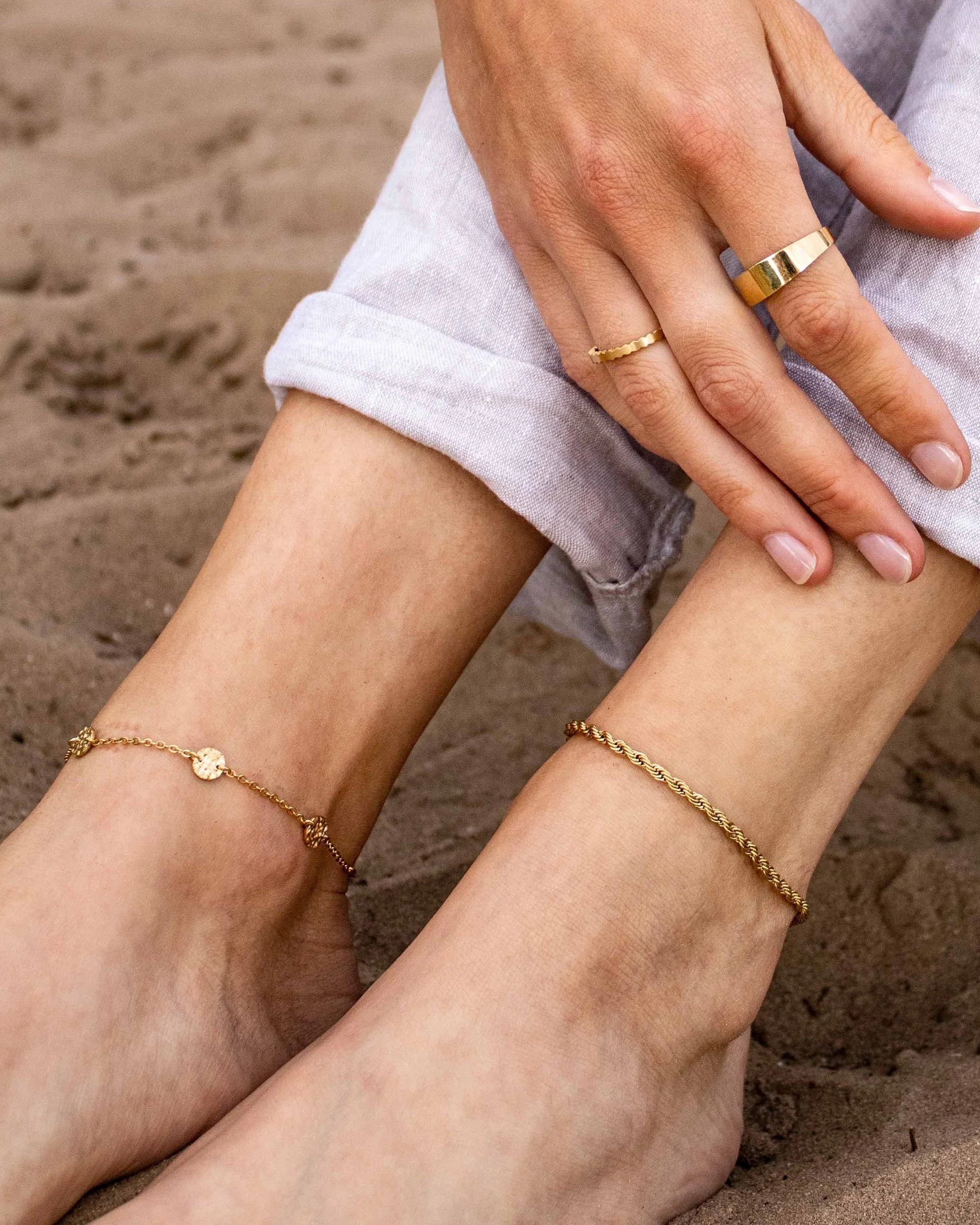 LUAMAYA Jada Anklet Gold Fusskette
