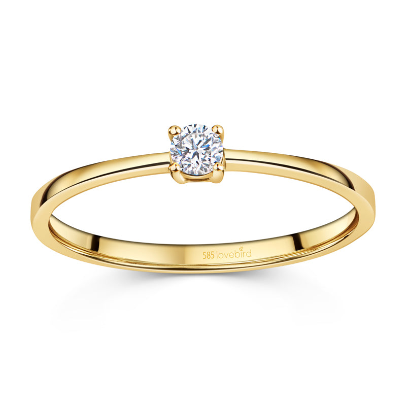 Lovebird Damenring mit Brillant 0,10 ct. Gelbgold 585 LB310