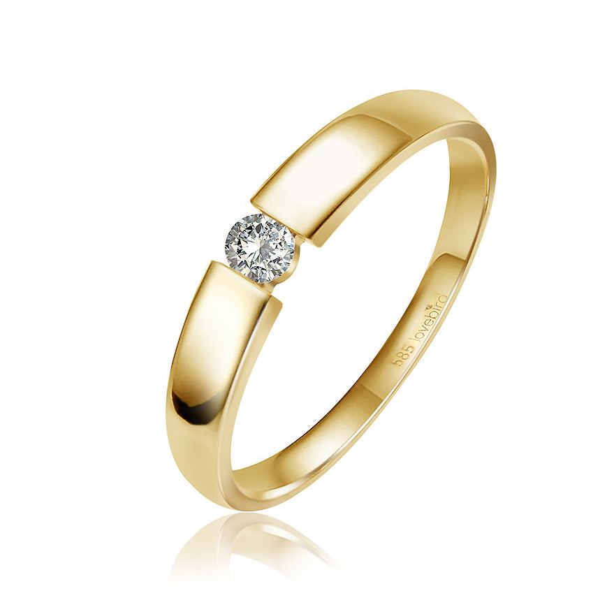 Lovebird Spannring mit Brillant 0,10 ct. Gold 585 LB129