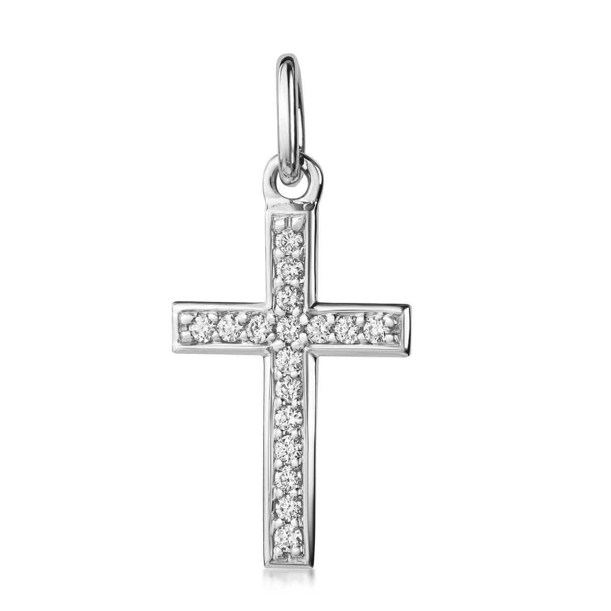 Lovebird Anhänger Kreuz mit Brillant 0,08 ct. Weißgold 585 LB342