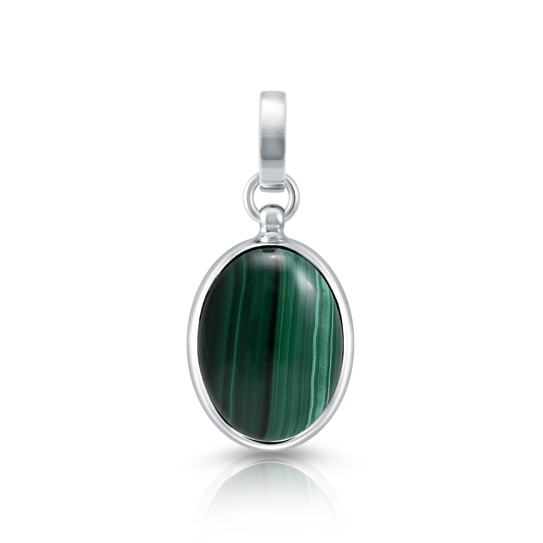 Anhänger aus Sterlingsilber mit ovalem Malachit P-3980