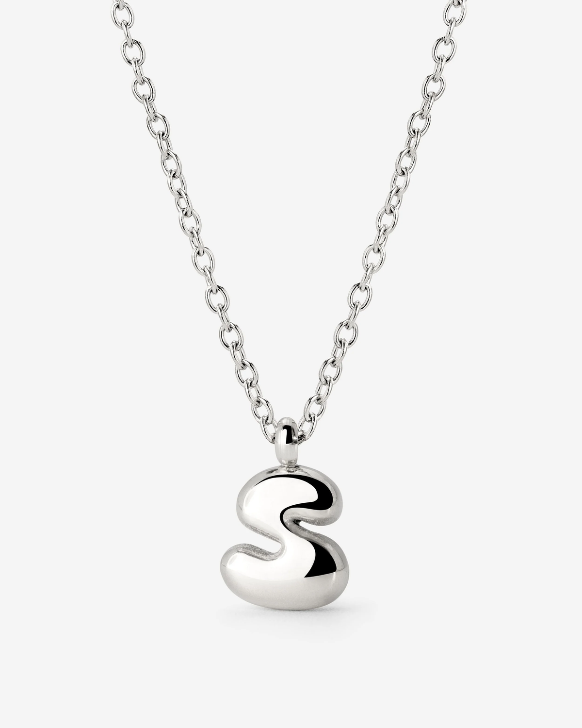 LUAMAYA Bubble Letter Necklace Silber ABC