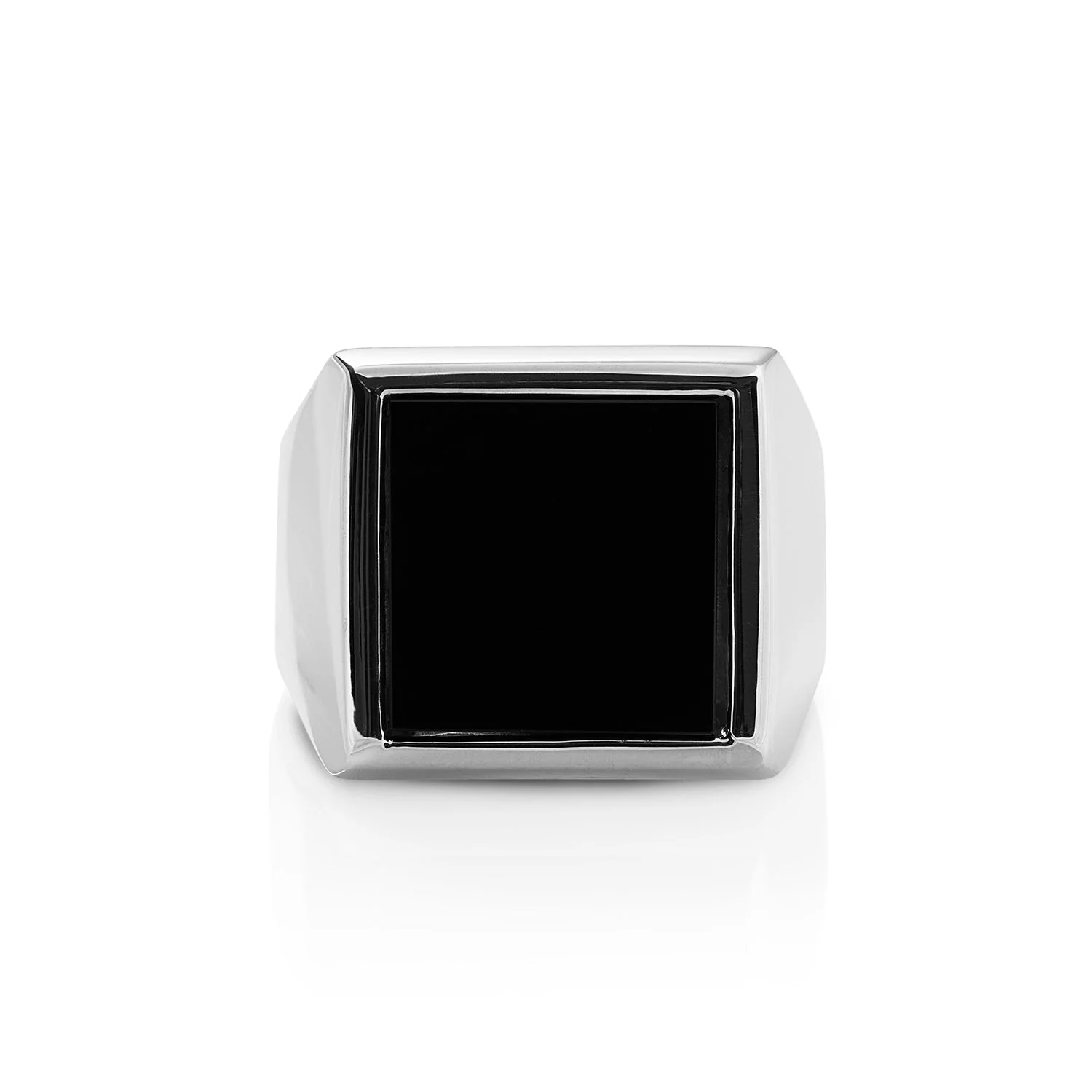 Sterlingsilber Siegelring, verziert mit einem Onyx R-4331-M-58