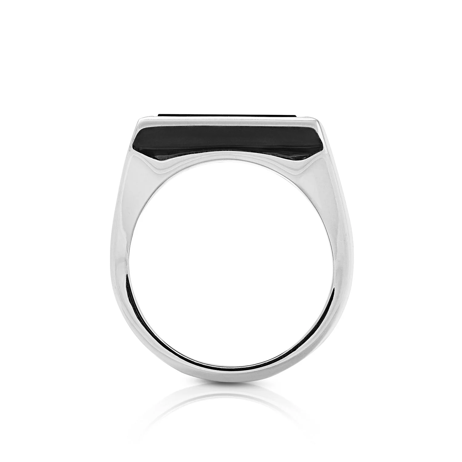 Sterlingsilber Siegelring, verziert mit einem Onyx R-4331-M-58