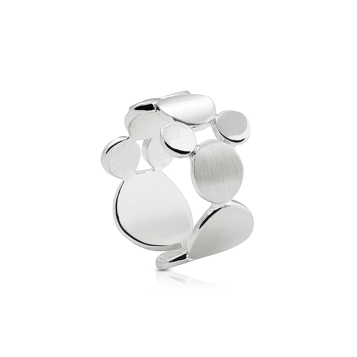 Ring aus Sterlingsilber im modernen Stil mit einer Vielzahl von runden Formen 20-1018