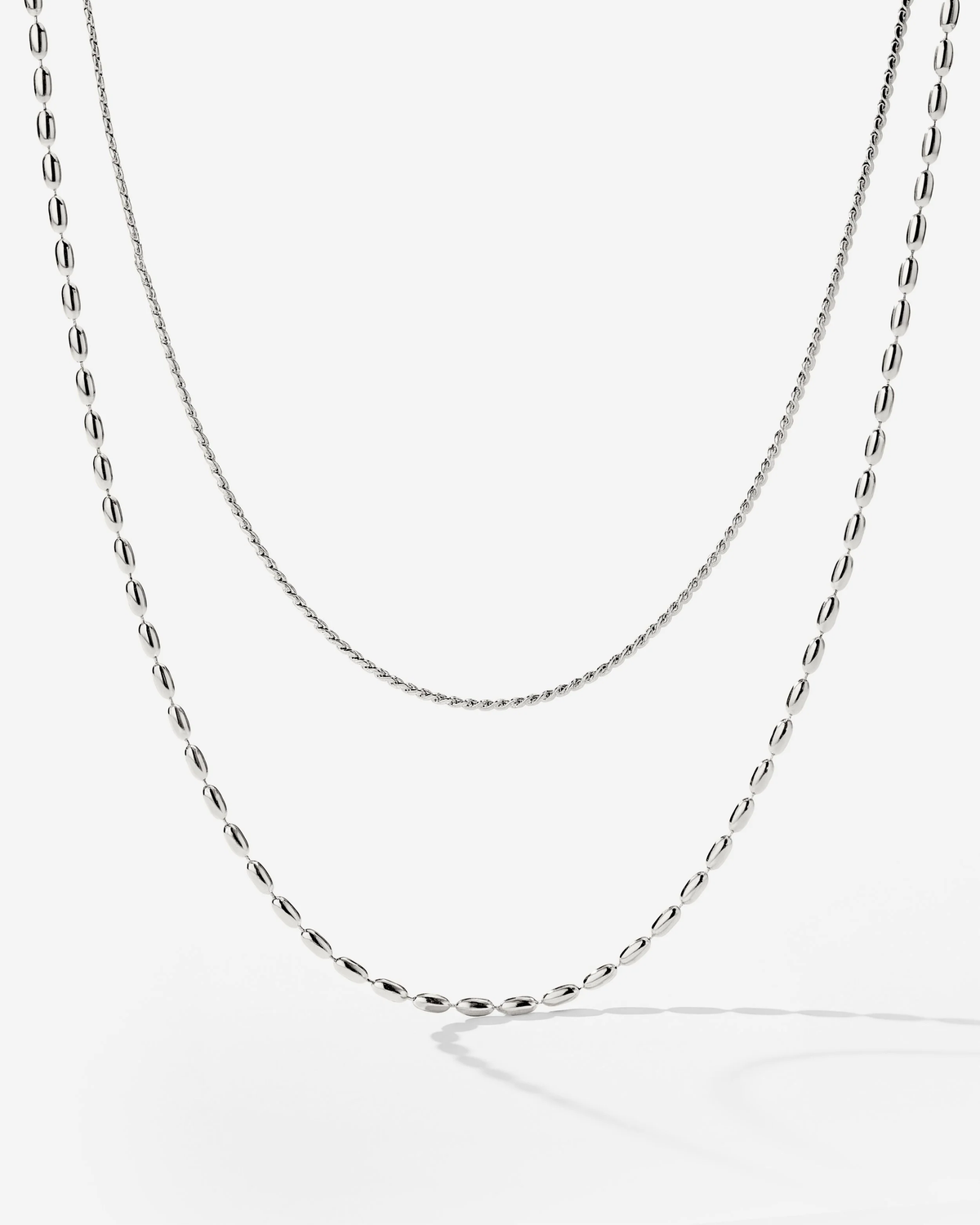 LUAMAYA Droplet Double Necklace Silber