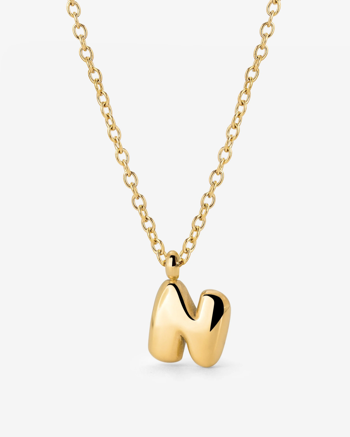 LUAMAYA Bubble Letter Necklace Gold ABC