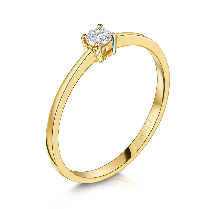 Lovebird Damenring mit Brillant 0,10 ct. Gelbgold 585 LB310