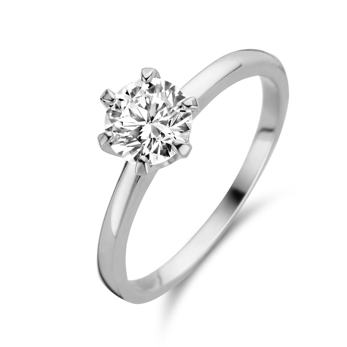 Damenring mit Zirkonia 6mm Weißgold 585 57634