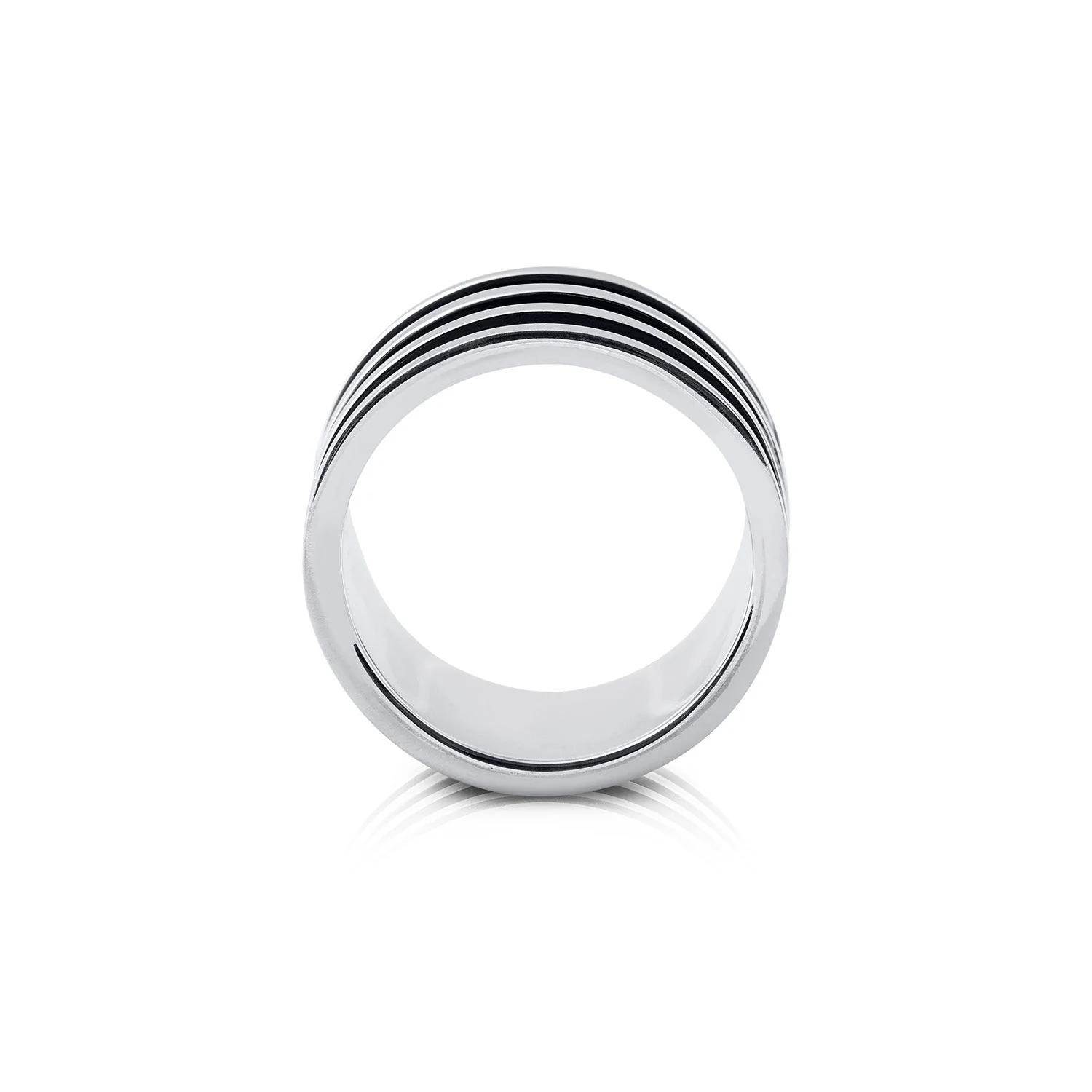 Ring aus Sterlingsilber mit glänzendem und oxidiertem Finish R-4344-M-52