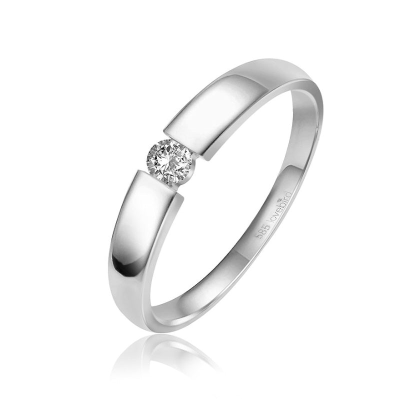 Lovebird Spannring mit Brillant 0,10 ct. Weissgold 585 LB130