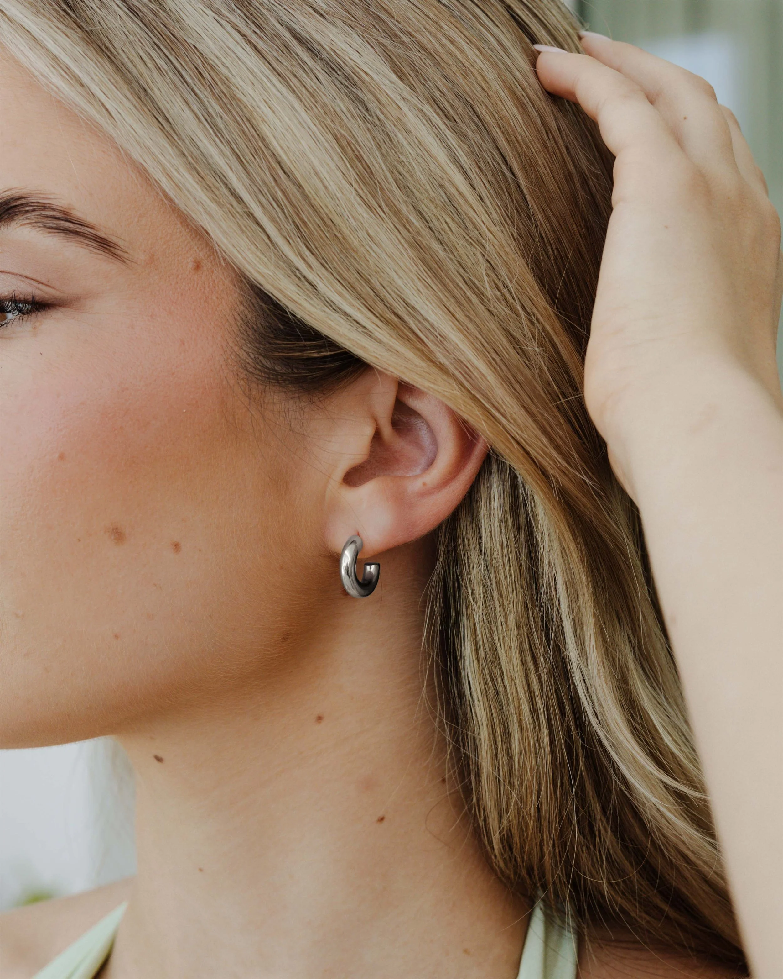LUAMAYA Inner Light Hoop Studs