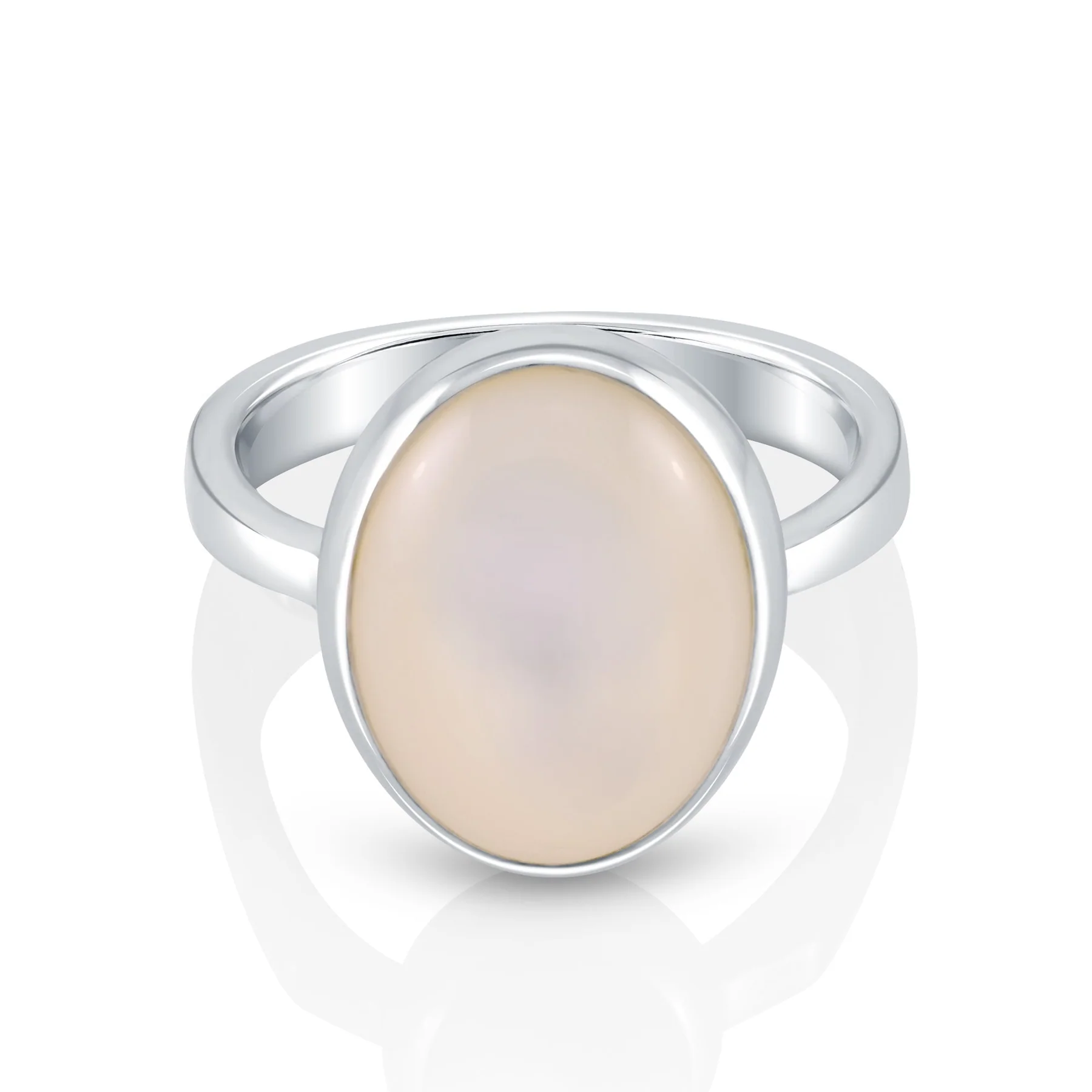 Ring aus Sterlingsilber mit ovalem Perlmutt R-4432-50