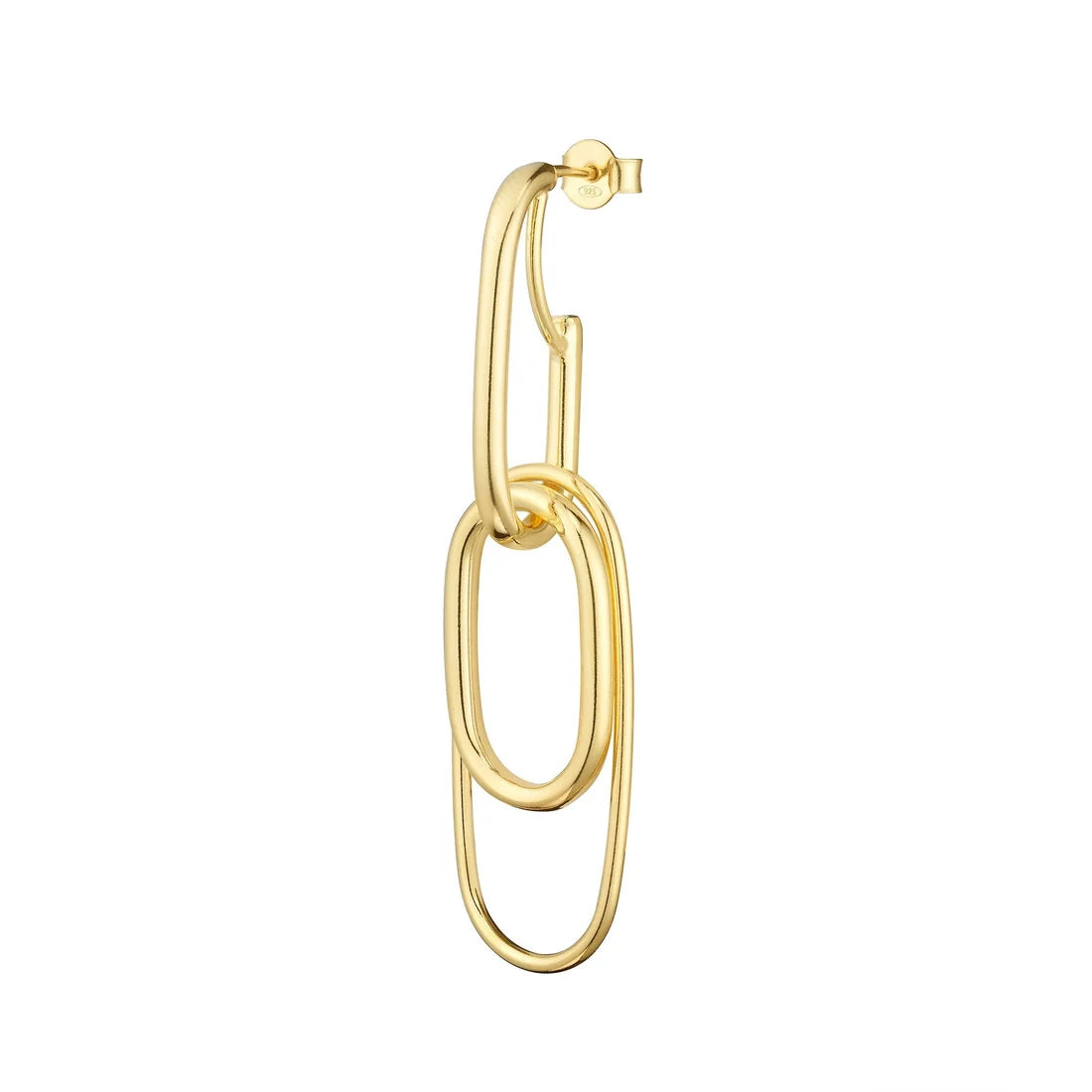 Ohrstecker aus 18kt Gelbgold plattiertem Sterlingsilber in Form einer Büroklammer EG-2564