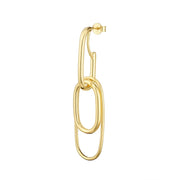 Ohrstecker aus 18kt Gelbgold plattiertem Sterlingsilber in Form einer Büroklammer EG-2564
