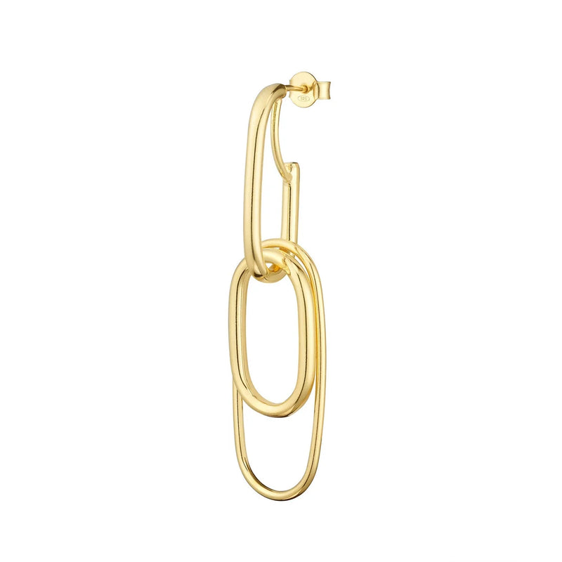 Ohrstecker aus 18kt Gelbgold plattiertem Sterlingsilber in Form einer Büroklammer EG-2564