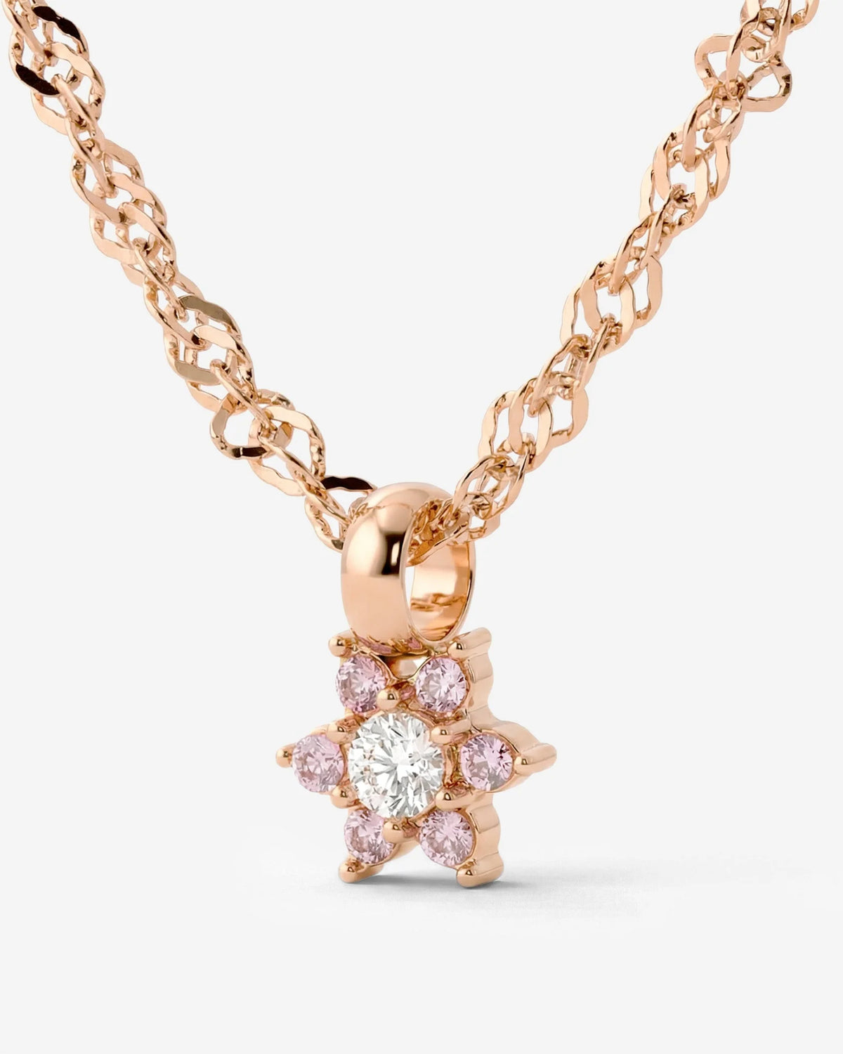 LUAMAYA Sparkling Pink Petal Necklace