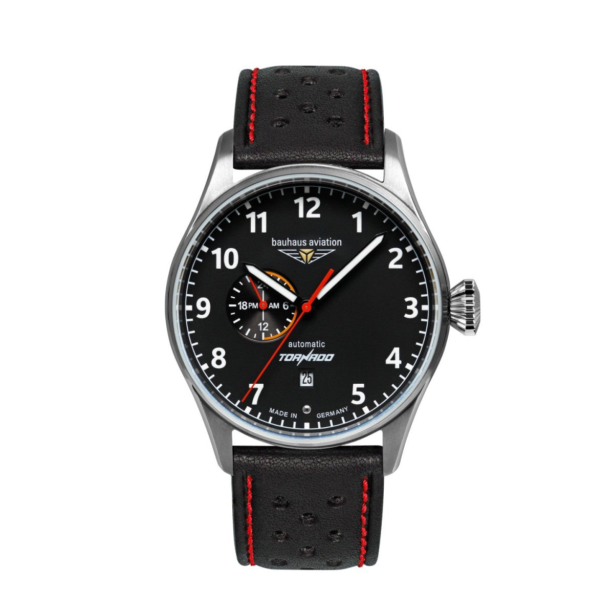Bauhaus Aviation Herrenuhr Automatik mit 24h-Anzeige 27642