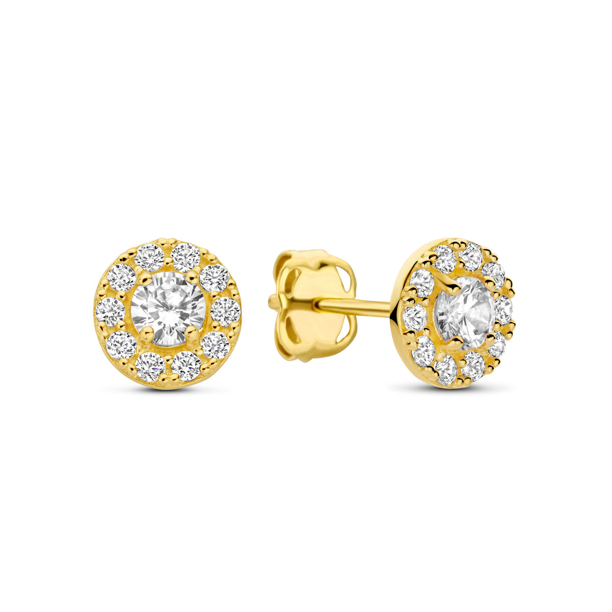 Ohrstecker Ø 5,5mm mit 22 Zirkonia Gold 585 57973