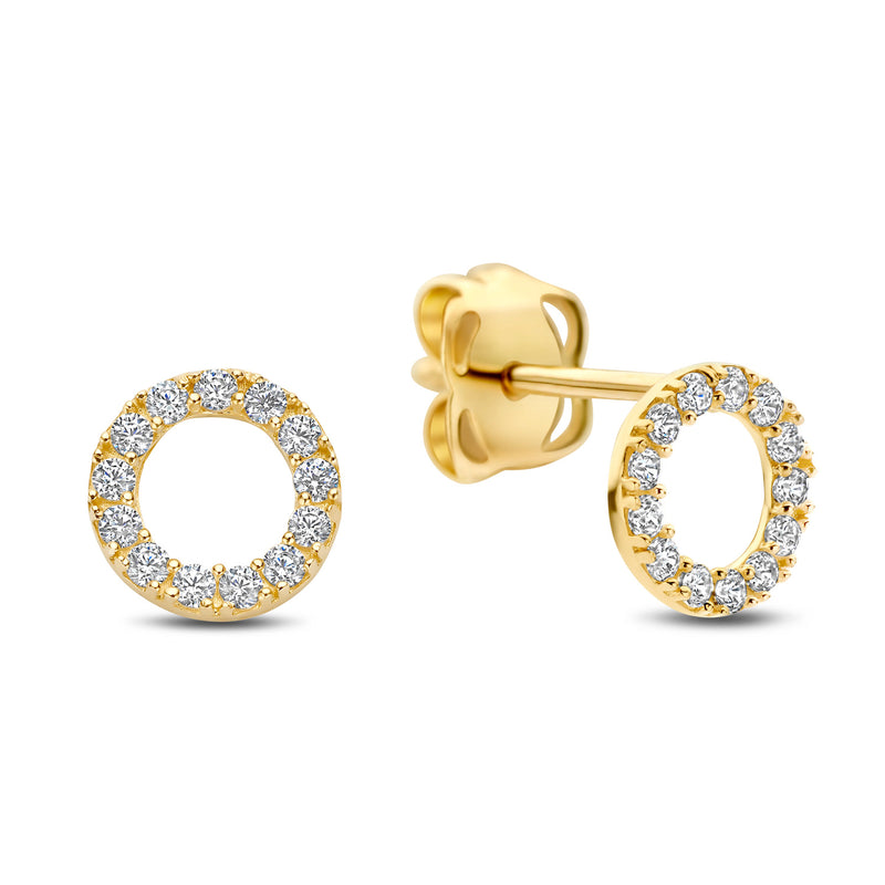 Ohrstecker Circle Ø 3,7mm 16 Zirkonia Gold 585 58011