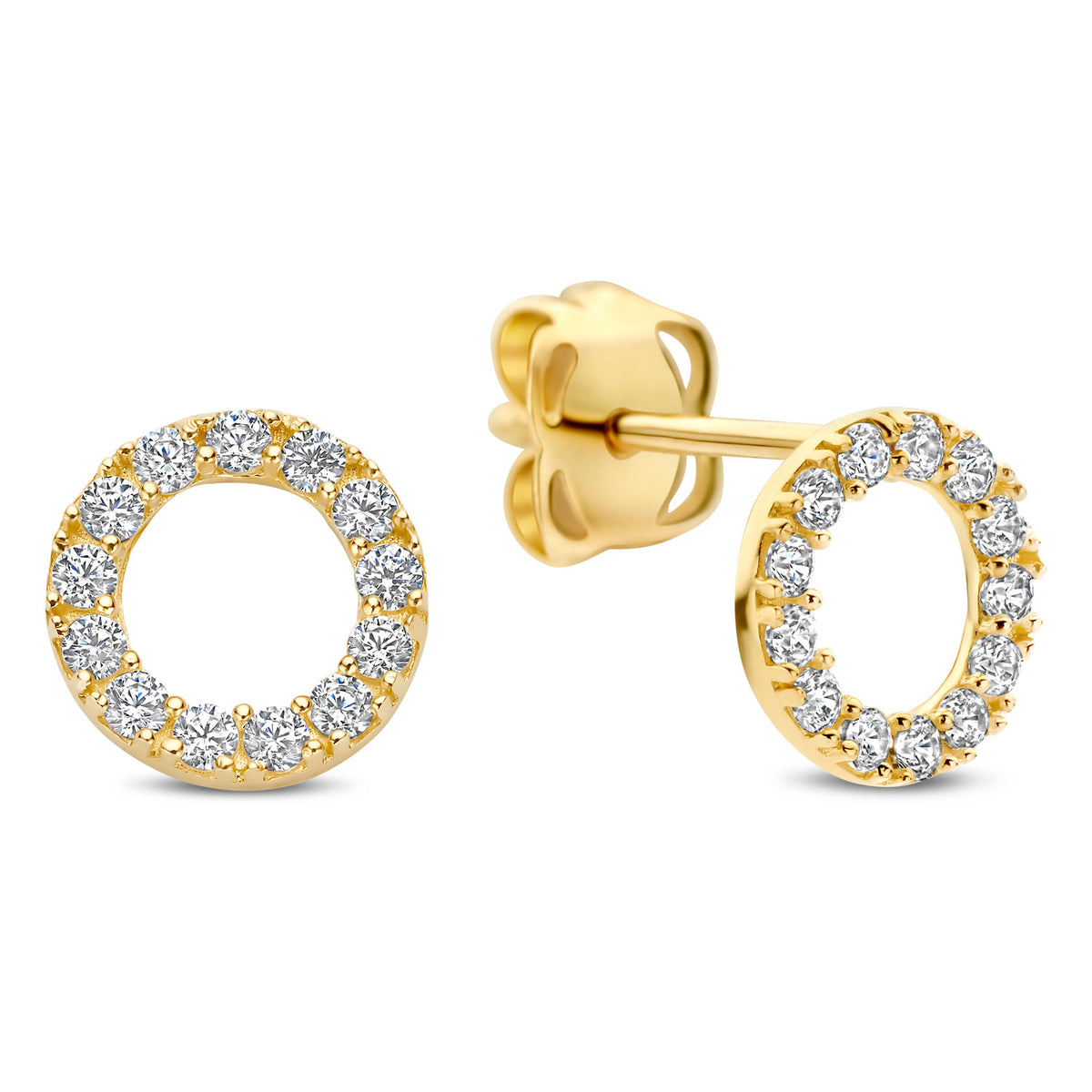 Ohrstecker Circle Ø 5,7mm 26 Zirkonia Gold 585 58013