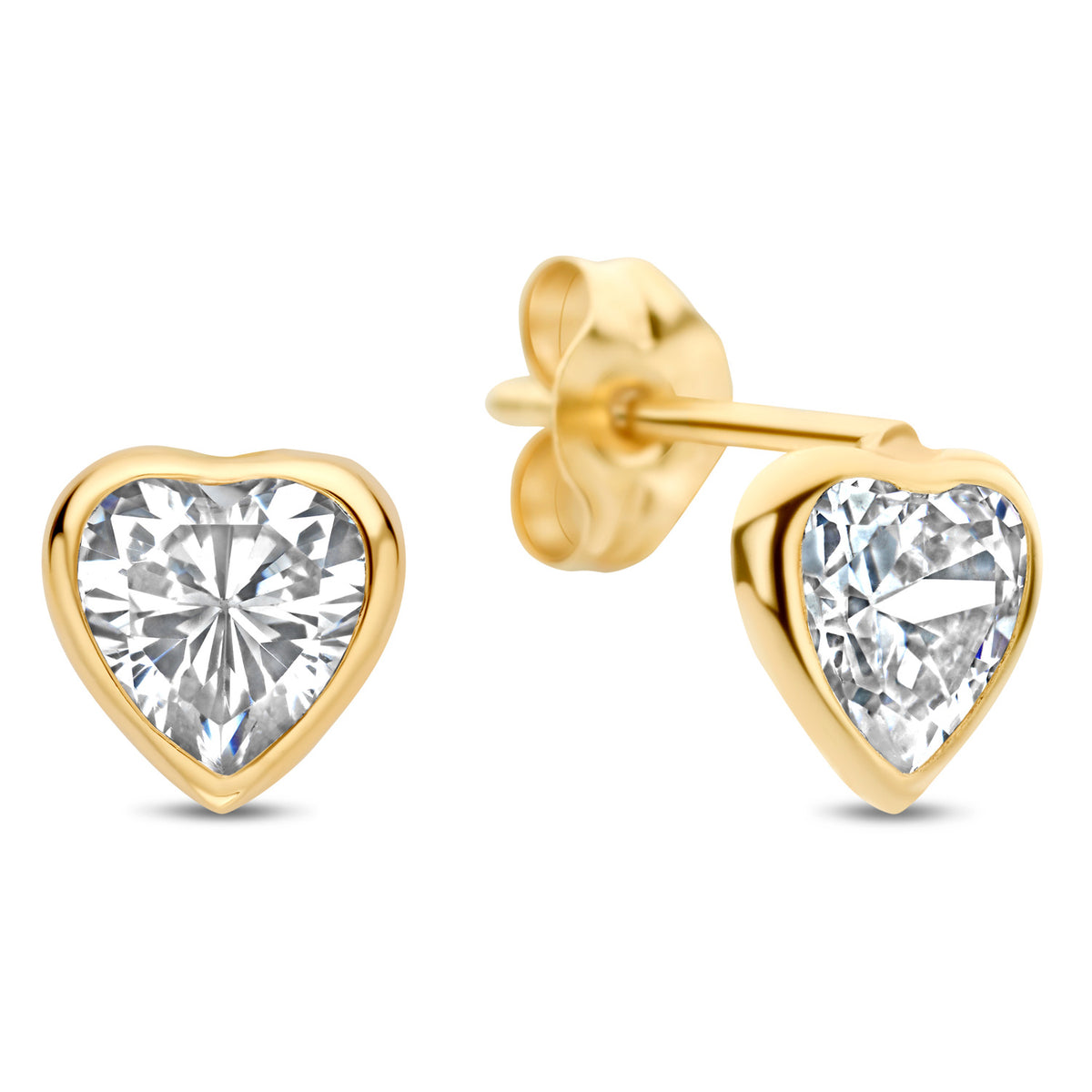 Ohrstecker Herz 5,6mm mit Zirkonia Gold 585 58048