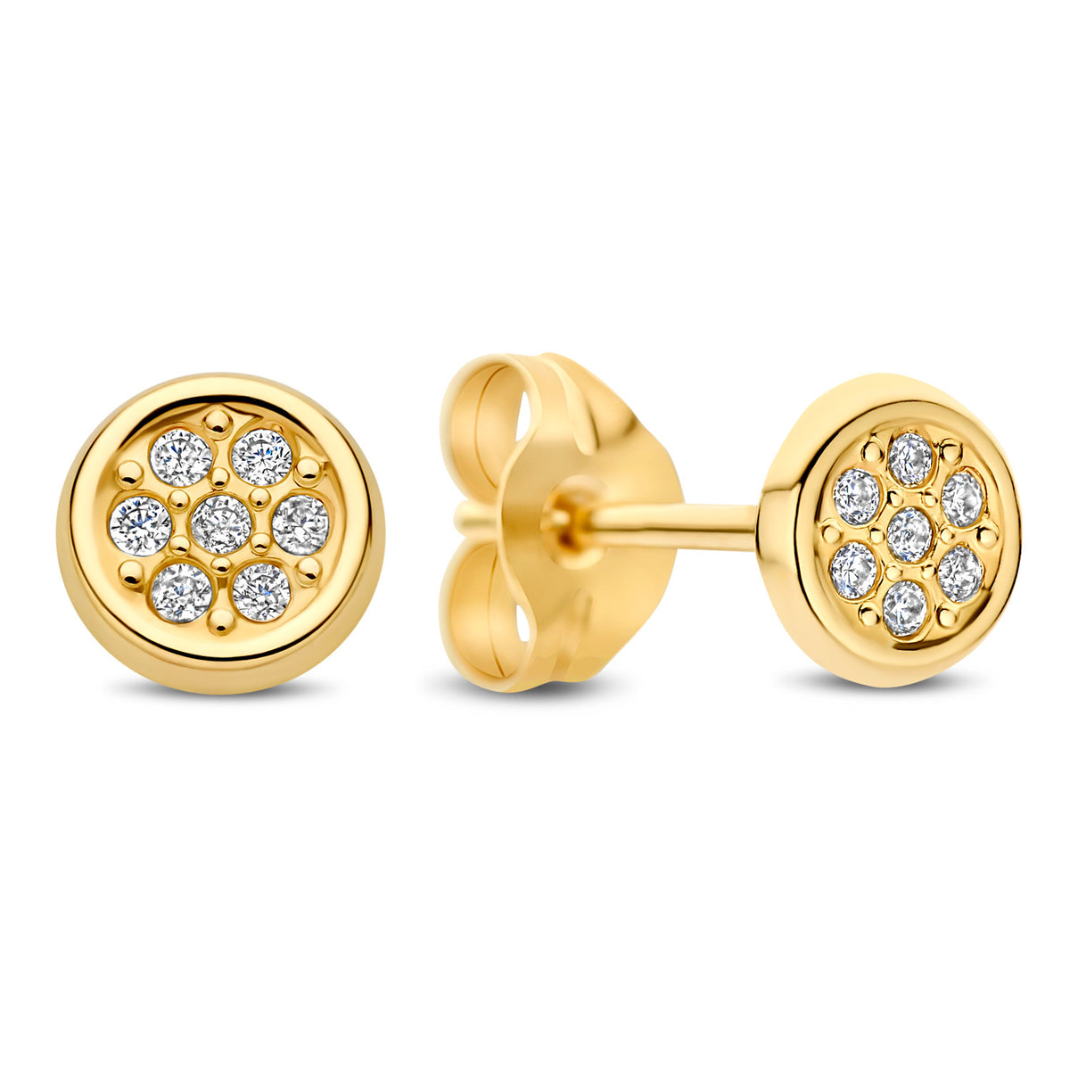 Ohrstecker Ø 4,3mm 14 Zirkonia Gold 585 58049