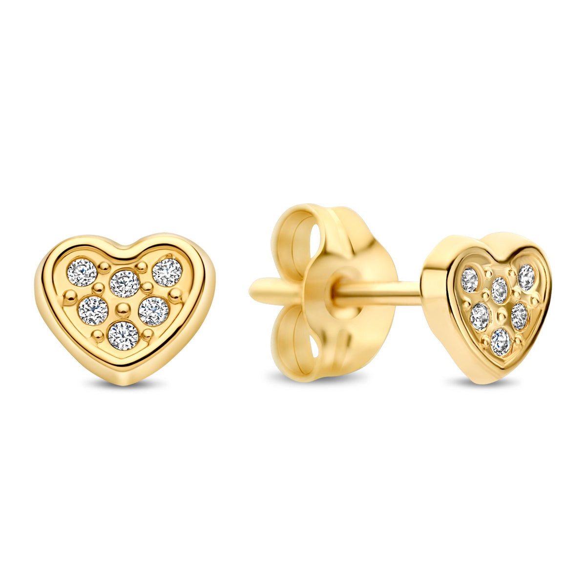 Ohrstecker Herz 4,8mm 12 Zirkonia Gold 585 58050