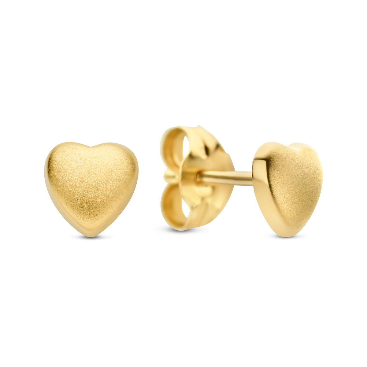 Ohrstecker Herz mattiert 4,4 mm Gold 585 58051