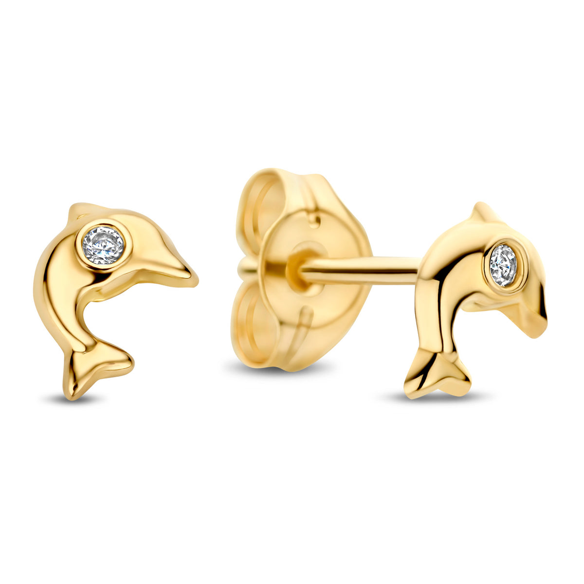 Ohrstecker Delphin 5,5mm Zirkonia Gold 585 58057