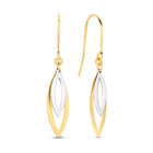 Ohrhänger Bicolor zweiteilig 15mm Gold 585 58082