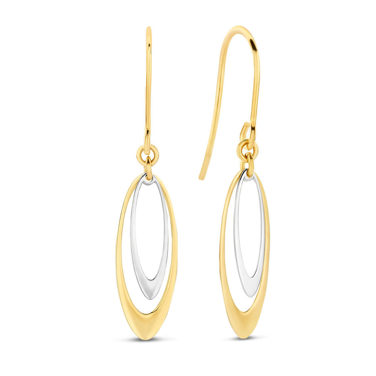 Ohrhänger Bicolor zweiteilig 15mm Gold 585 58083