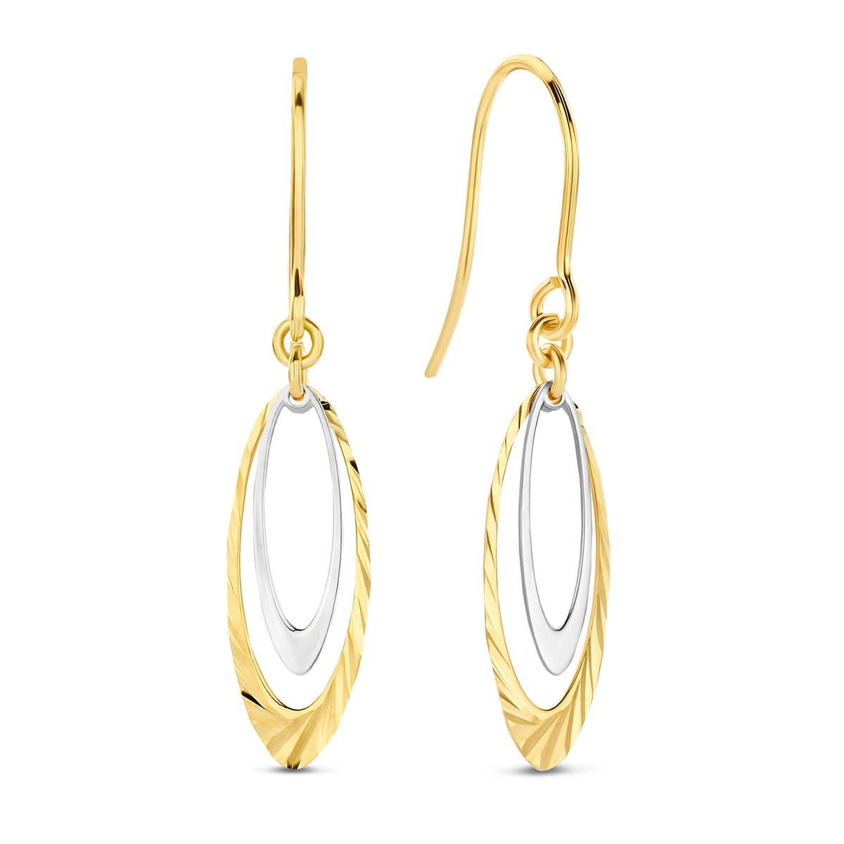 Ohrhänger Bicolor zweiteilig 15mm Gold 585 58084