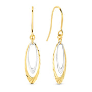 Ohrhänger Bicolor zweiteilig 15mm Gold 585 58084
