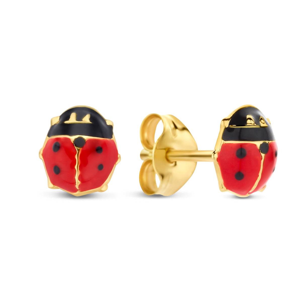 Ohrstecker Marienkäfer Lack 5,3mm Gold 585 58089