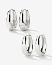 LUAMAYA Hammered Seeker Hoop Bundle Small